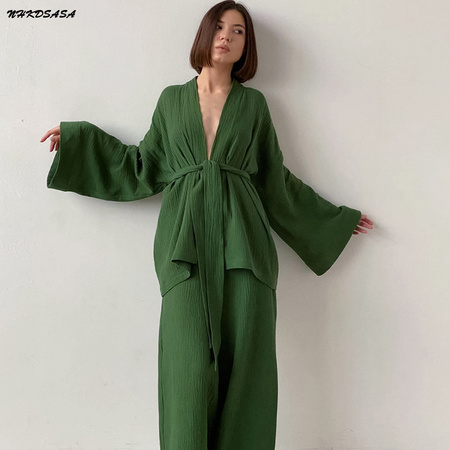 piżama kimono damskie 100% krepa bawełniana komplet